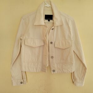 Banana Republic Cream Classic Denim Jacket, Size XS